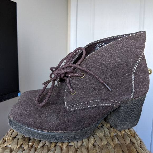 3/$15 Brown Suede Lace up short Boots - Picture 5 of 5